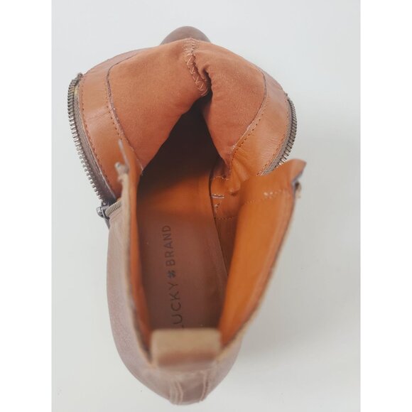 Lucky Brand BASEL Brown Ankle Boots Short Bootie Size 11 M Zip Winter Shoes - Picture 12 of 12